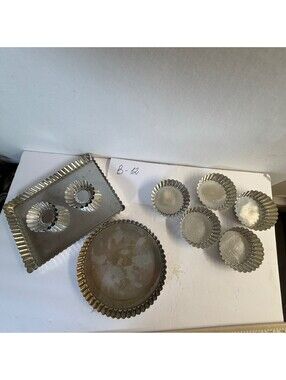 Vintage French Fluted Tart Pan & Mold Lot - Made in France - Storage B-12
